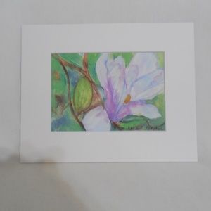Magnolia Watercolor Painting
